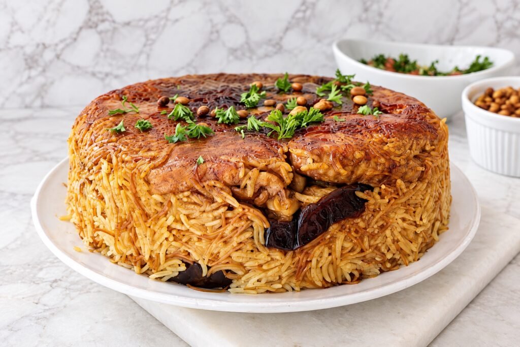 Maqluba: Palestinian Upside-Down Rice with Chicken or Lamb