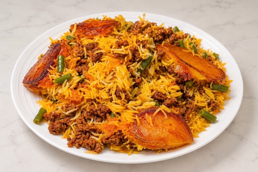 Loobia Polo: Persian Green Bean Rice with Basmati